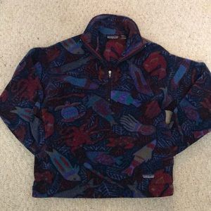 VTG Patagonia 1/4 Zip fleece Sea-creature print